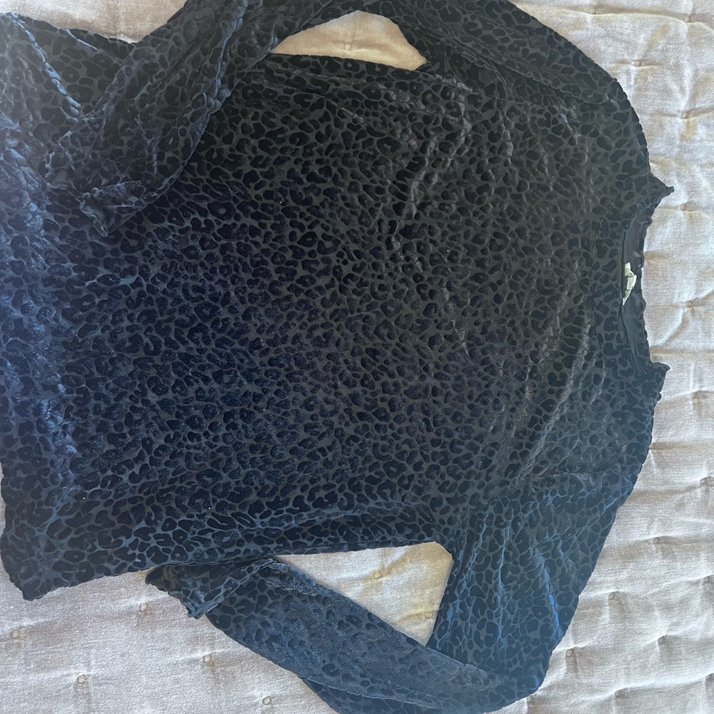 Kori Black Textured Sweatshirt Blouse